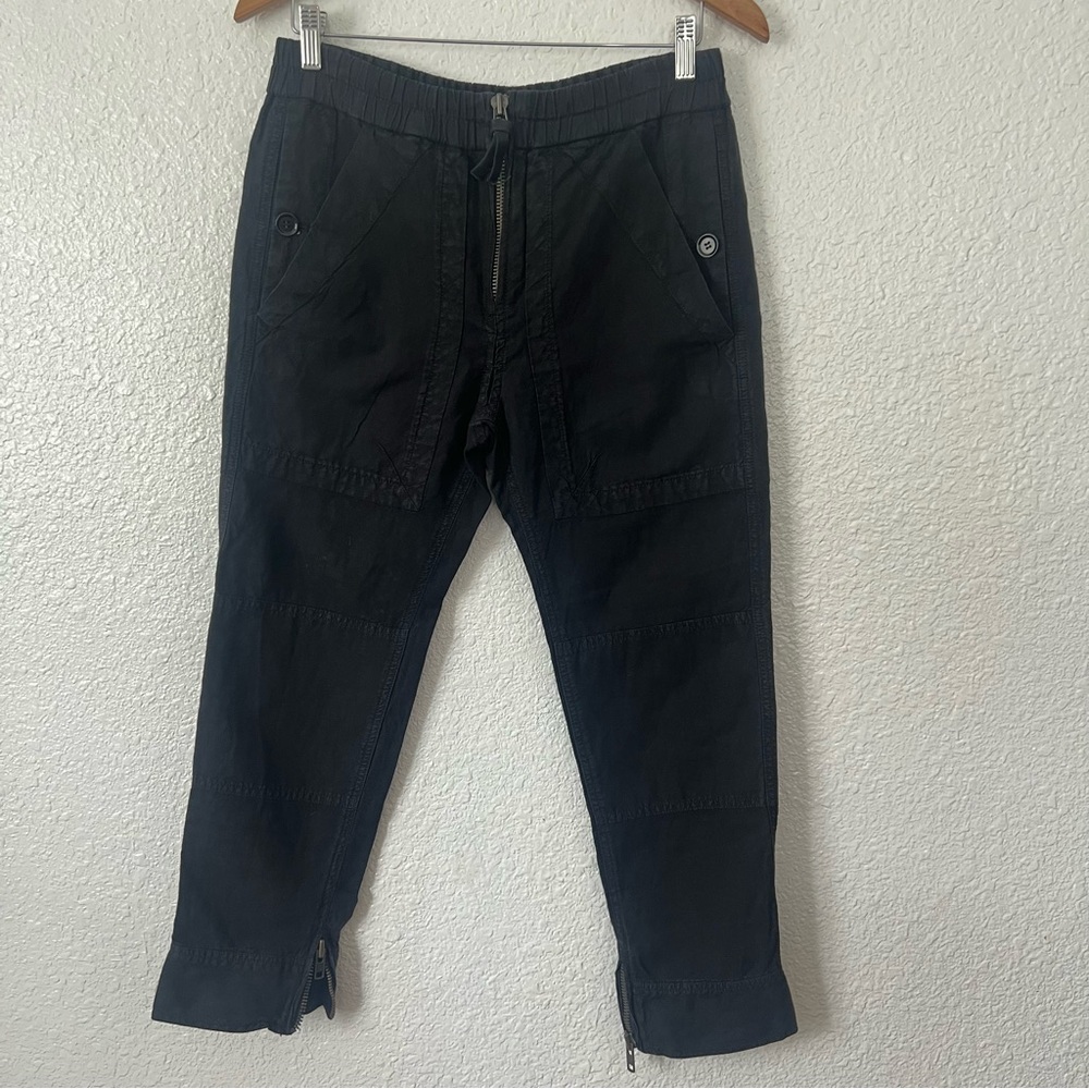 Isabel Marant Linen and cotton Black Cargo Pants 0